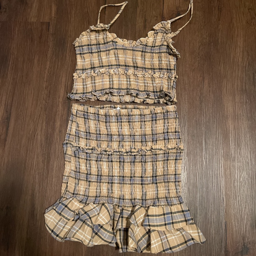 Fashion Nova Plaid Skirt Set